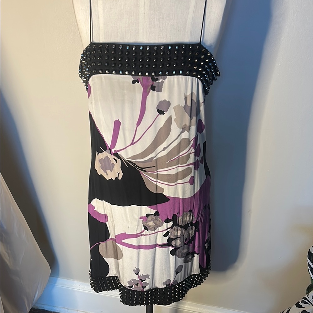 Sheri Bodell Black and Purple Floral Dress